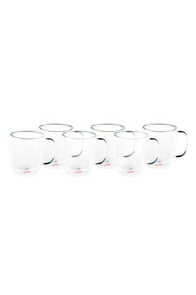 Taşev Kimi 6-Person Double Wall Coffee Cup Set