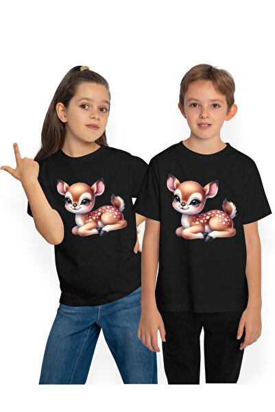 StoryGift Romania Tricou Copii cu o caprioara micuta, ilustratie, vesela, imb...