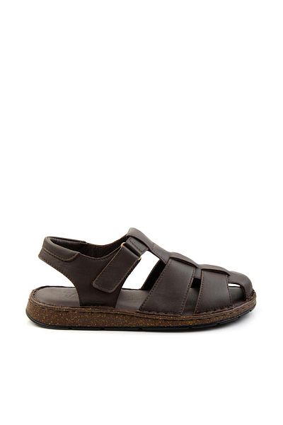 Bambi Brown Leather Men's Sandals E05433011043