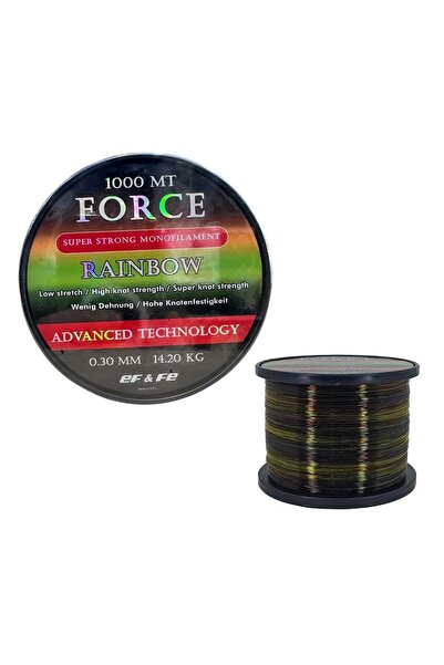 EFFE Force 1000m 0.30mm Monofilament Bobin Misina Rainbow