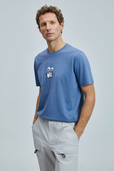 Lufian Zany Modern Graphic T- Shirt Dark Lilac