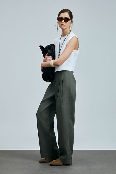 Lufian Hestia Women's Linen Trousers Khaki