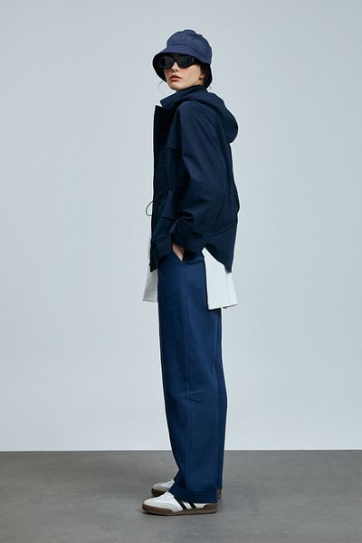 Lufian Navasa Women's Linen Trousers Navy Blue