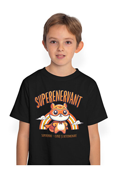 StoryGift Romania Tricou Copii Baieti Super Enervant SuperErou, Curaj si Dete...