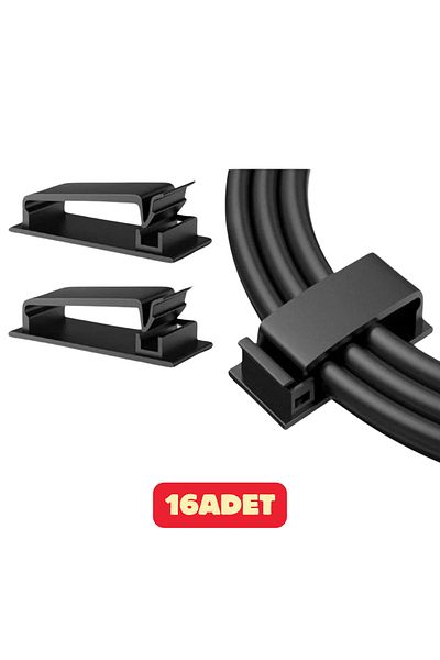Vekorr 16Pcs Adhesive Home Office Wall Multi-Purpose Fixer Cable Organizer Organizer Holder Set