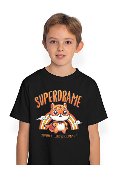 StoryGift Romania Tricou Copii Baieti Super Drame SuperErou, Curaj si Determi...