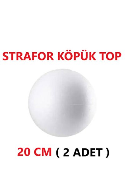ÇİLEKHOMEAVM Strafor Köpük Top Küre Top Beyaz - 20 Cm - ( 2 Adet )