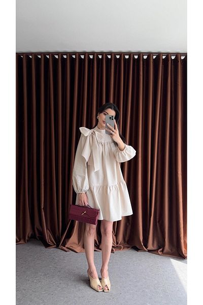 HAZELANNA Φόρεμα Poplin Cream