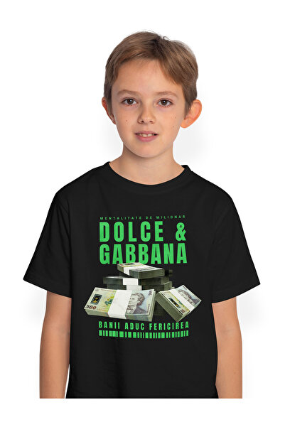 StoryGift Romania Tricou Copii Baieti _Dolce & Gabbana_ - Banii Aduc Fericire...