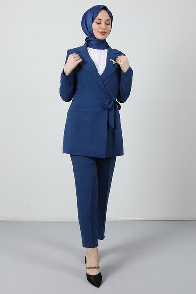GİYZAMİLA Stoned Brochure Suit Dark Blue