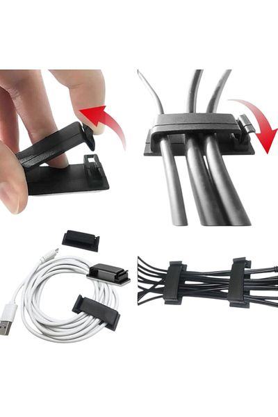 Vekorr 16Pcs Adhesive Home Office Wall Multi-Purpose Fixer Cable Organizer Organizer Holder Set