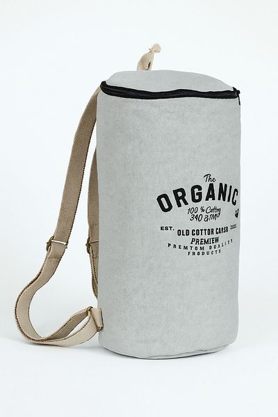 Old Cotton Cargo Canvas Backpack Cylinder Washable Lightweight