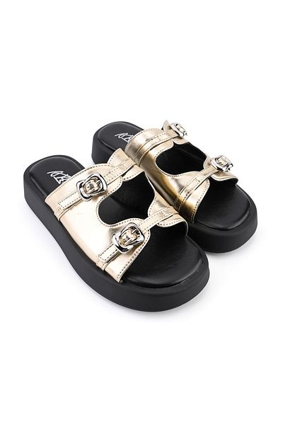 Tmall Women's Casual Slippers, Made of Eco-leather, SA35, Gold