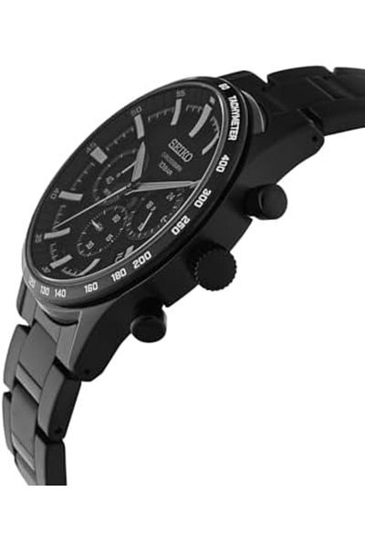 Seiko Dress Chronograph Watch - SSB415P1, Black, Black, Modern