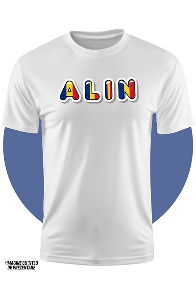 StoryGift Romania Tricou Copii Baieti Cu Numele Alin, Romania, Suporter, Steagul Romaniei, Patriot 100% Bumb