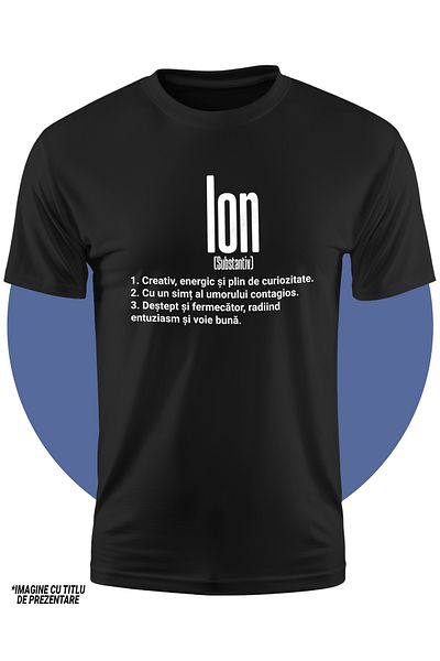 StoryGift Romania Tricou Copii Baieti Cu Numele Ion, Cu Mesaj Motivational, Creativ, Energic, Curios, Destep