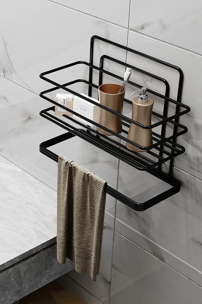 EVA METAL TASARIM Αυτοκόλλητο ράφι μπάνιου Ράφι για πετσέτες ντους Σαμπουάν ντους Ράφι τοίχου Organizer Θήκη για πετσέτες