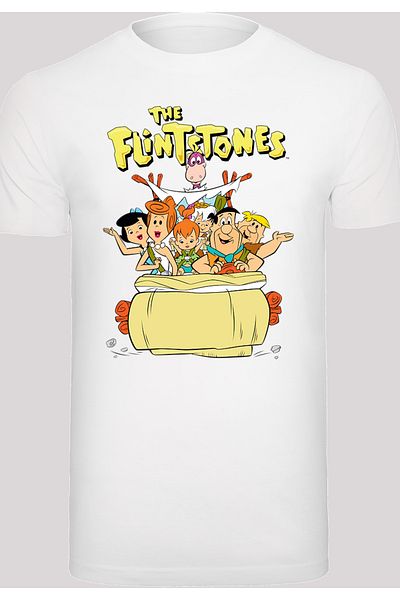 F4NT4STIC Herren The Flintstones The The Ride With T-shirt Round Neck