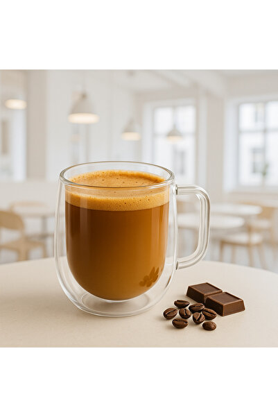 Vivien Home 350 ml 2li Çift Camlı Çift Cidarlı Bardak