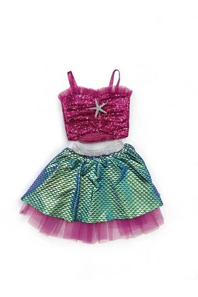 Okay Girl's Cropped Tutu Mermaid Costume