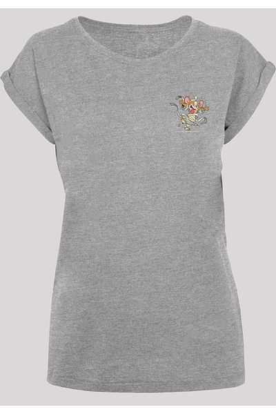 F4NT4STIC Damen Tom und Jerry Faux Pocket Mummy Jerry mit verlängertem Schulter-T-Shirt
