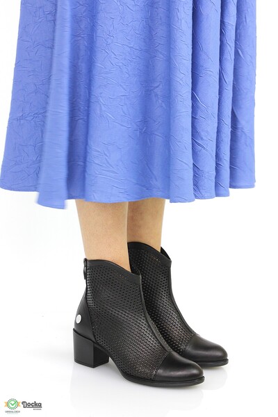 Mammamia Kadın Hakiki Deri Kısa Topuklu Yazlık Boti Ayakkabı M26YA7305