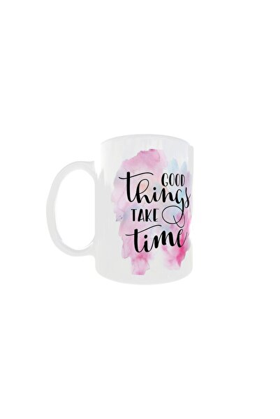 OEM Cană albă personalizată Good Things Take Time, INNOVATIX®. 330 ml