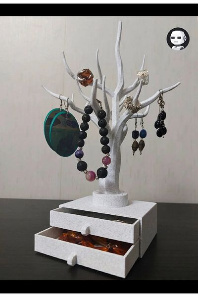 Wuun Store Βάση κοσμημάτων με 2 συρτάρια / Organizer κοσμημάτων Λευκό