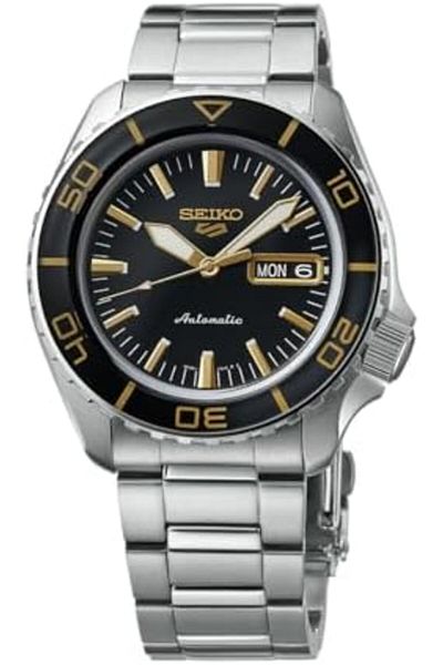 Seiko Stainless Steel Analog Black Dial Men's Watch-SRPK99K1