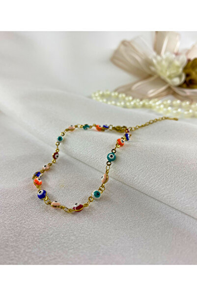 AYZENA Nazar Boncuklu Çelik Materyal Halhal (Bileklik)