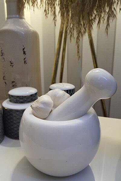 Dokimeion Mermer Havan Seti (%100 Doğal Mermer El Yapımı)