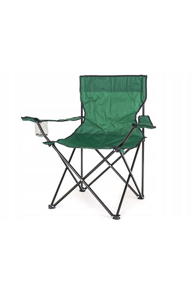 zola Scaun de camping, cu mânere, pliabil, cu loc pentru pahar, 80x44x80 cm, verde