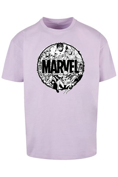 F4NT4STIC Herren Marvel Comics Logo Character Infill -blk With Heavy Oversize Tee