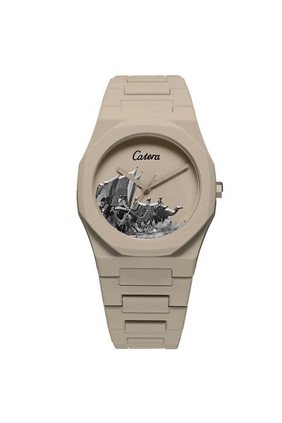 catera Men's white carbon fiber watch