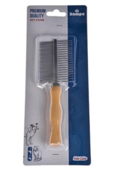 Orqinel Zampa Ahşap Saplı Çift Taraflı Kıtık Açıcı Tarak