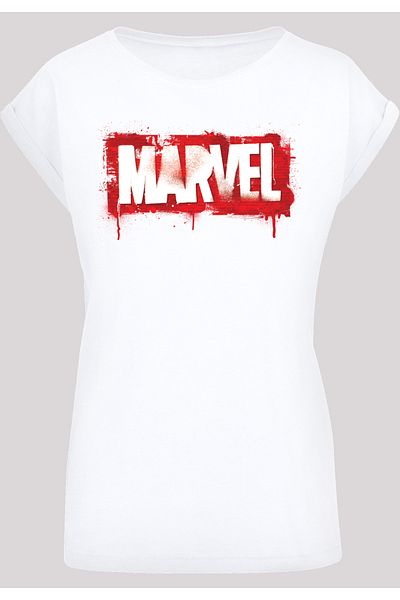 F4NT4STIC Herren Marvel Spray Logo With Shaped Long Tee