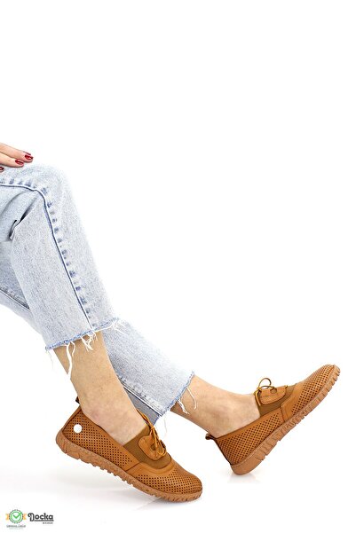 Mammamia Kadın Bağcıksız Hakiki Deri Ortopedik Yumuşak Yazlık Ayakkabı M26YA150