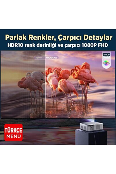Vankyo Performance V700G Android Google TV HDR10+ 4K Destekli Projeksiyon Cihazı +Auto Focus+Auto Ke