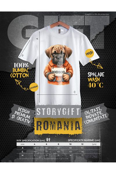 StoryGift Romania Tricou Copii cu un unicorn in briosa, ilustratie, dulce, inimioara, mananca, pentru iubito