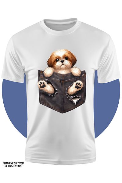 StoryGift Romania Tricou Copii Cu Un Catel Neastamparat Care A Rupt Un Buzunar, Ilustratie, Pentru Iubitorii