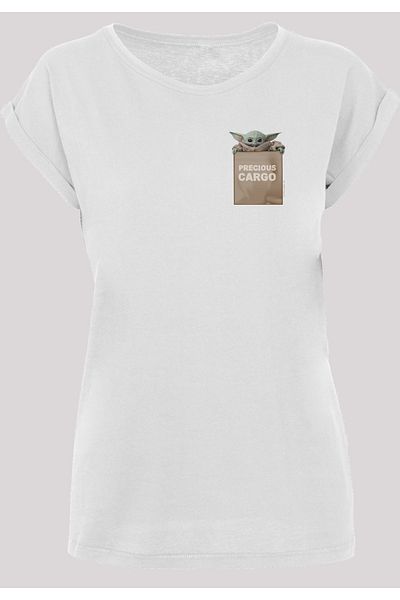 F4NT4STIC Damen Star Wars The Mandalorian Precious Cargo With Ladies Extended Shoulder Tee