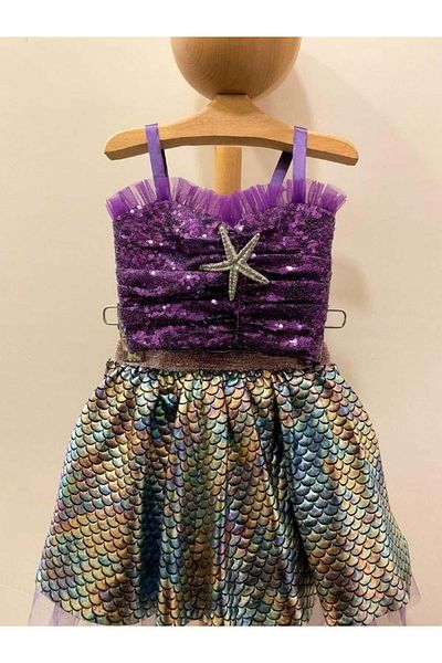 Okay Girl's Cropped Tutu Mermaid Costume