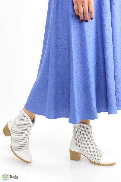 Mammamia Kadın Hakiki Deri Kısa Topuklu Yazlık Boti Ayakkabı M26YA7305