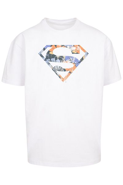 F4NT4STIC Herren Superman Floral Logo 2 With Heavy Oversize Tee