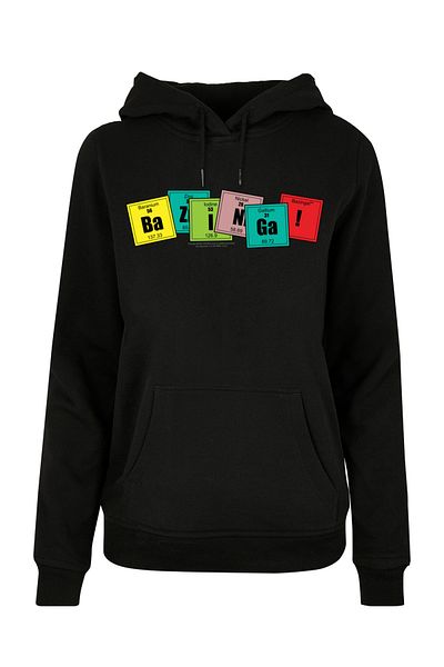 F4NT4STIC Damen Big Bang Theory Bazinga Elements And Big Bang Theory With Ladies Basic Hoody
