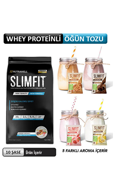 Nutrawell Slimfit Karışık Whey Proteinli Diyet Öğün Tozu - 10 Öğün