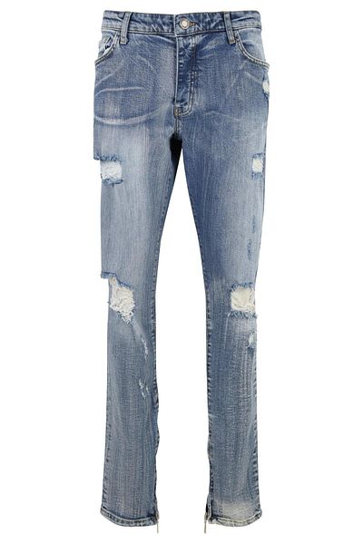 2Y Herren Destroyed Straight Fit Jeans