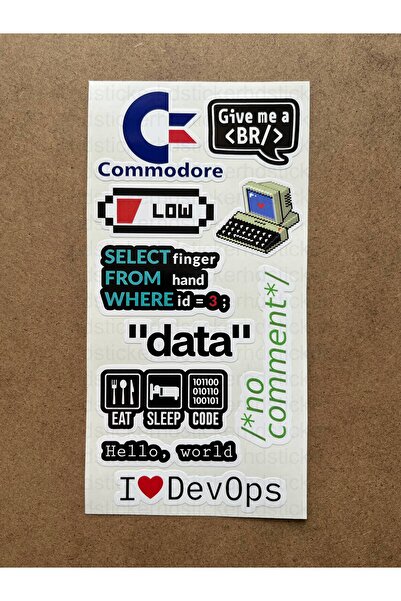 hdsticker 46 Adet Yazılım & Yazılımcı Software Developer Laptop Notebook Tablet Etiket Sticker Set P54