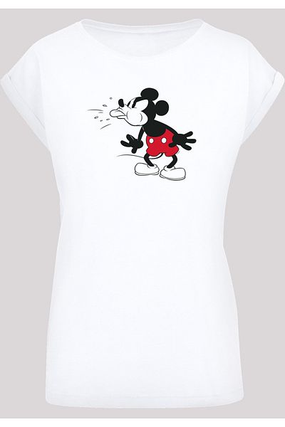 F4NT4STIC Damen Disney Mickey-mouse-tongue With Ladies Extended Shoulder Tee