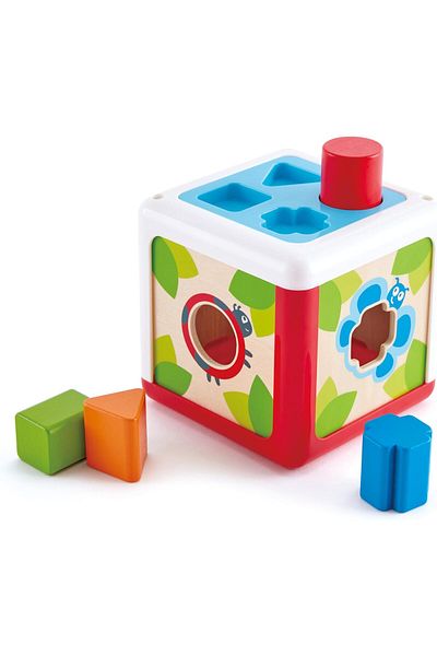Hape Shape Sorting Box | Wooden Animal Shape Sorter Toy Skills Development Baby Toy, 12M+